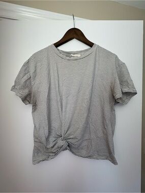 Lush Black & White Striped Crewneck Top